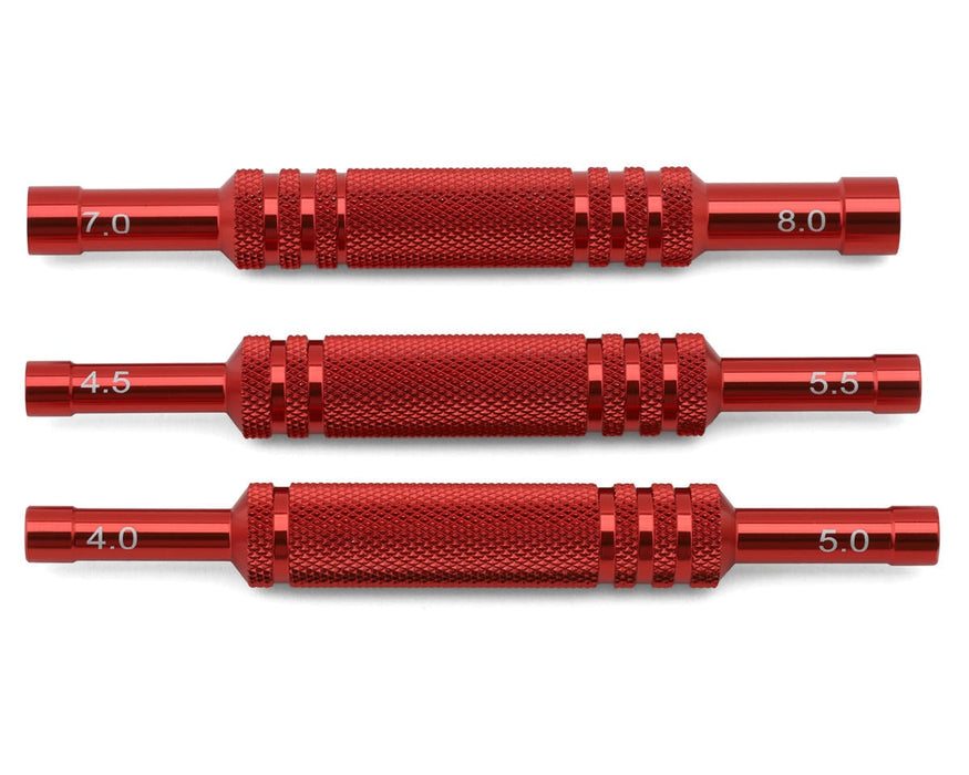 Injora Aluminum Thin-Walled Wheel Nut Wrenches Set (Red)