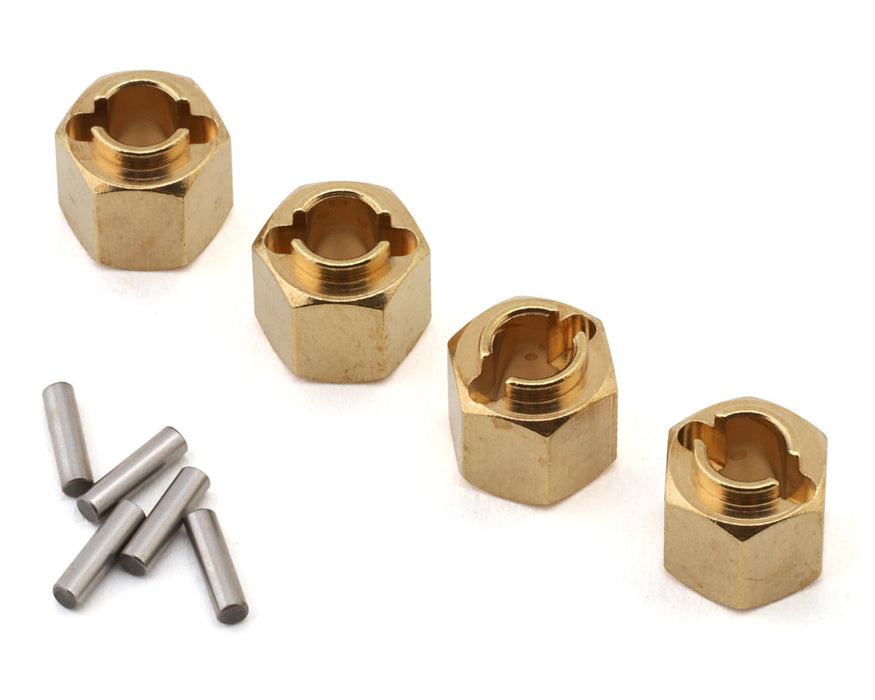 Injora Redcat Ascent-18 Brass Wheel Hex Adapters (Gold) (4) (1.5g ea)