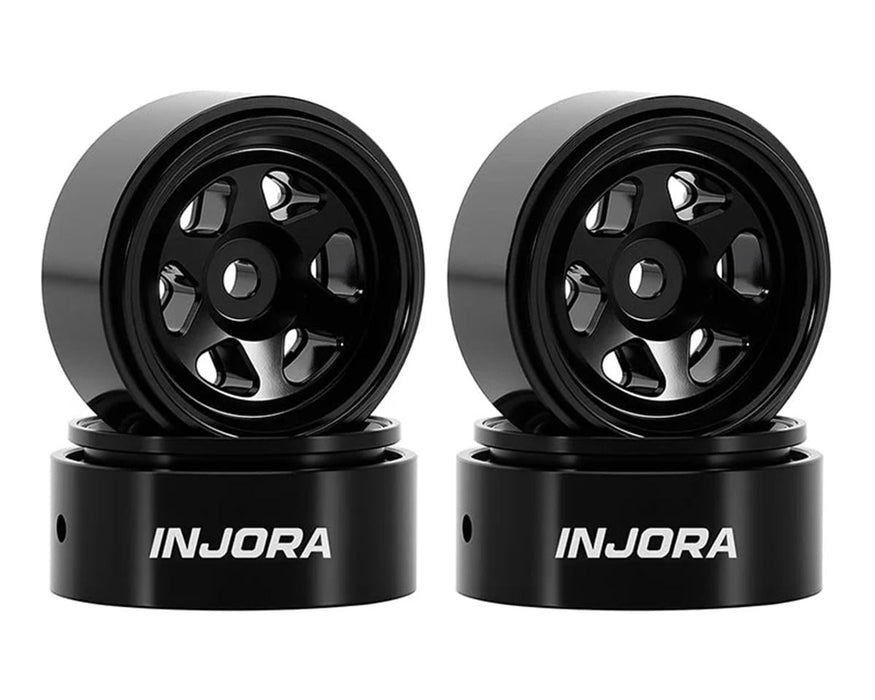 Injora Axial SCX30 0.7" 6-Spoke Aluminum Micro Rock Crawler Beadlock Wheels