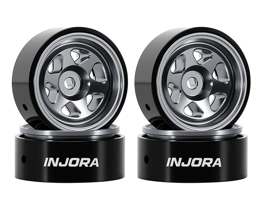 Injora Axial SCX30 0.7" 6-Spoke Aluminum Micro Rock Crawler Beadlock Wheels