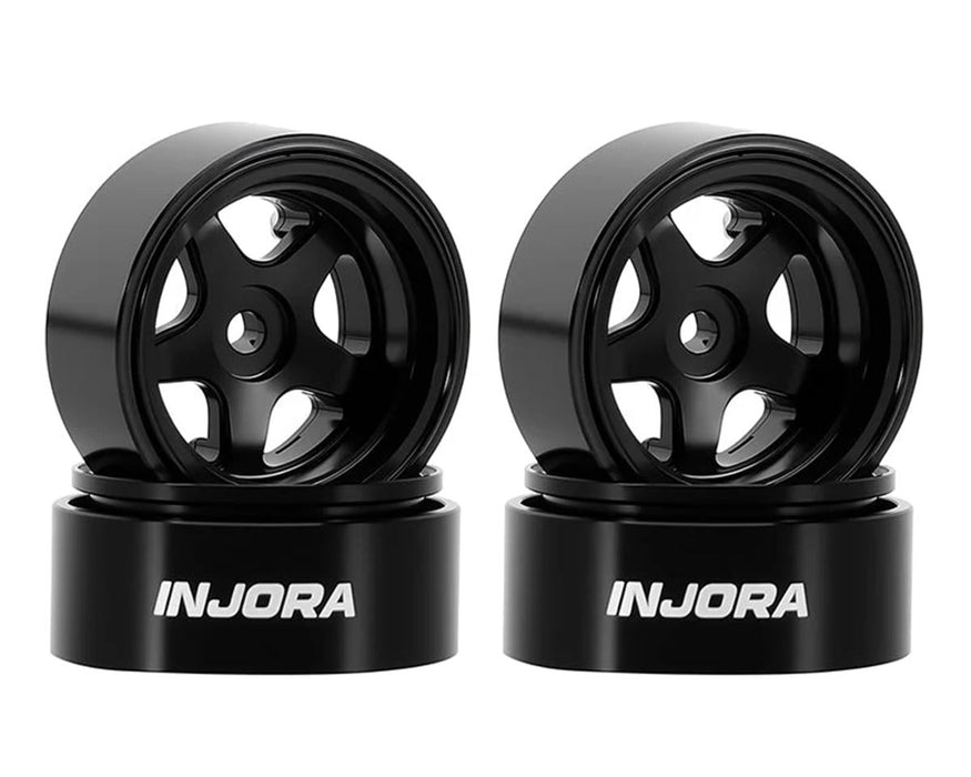 Injora Axial SCX30 0.7" 5-Spoke Aluminum Micro Rock Crawler Beadlock Wheels