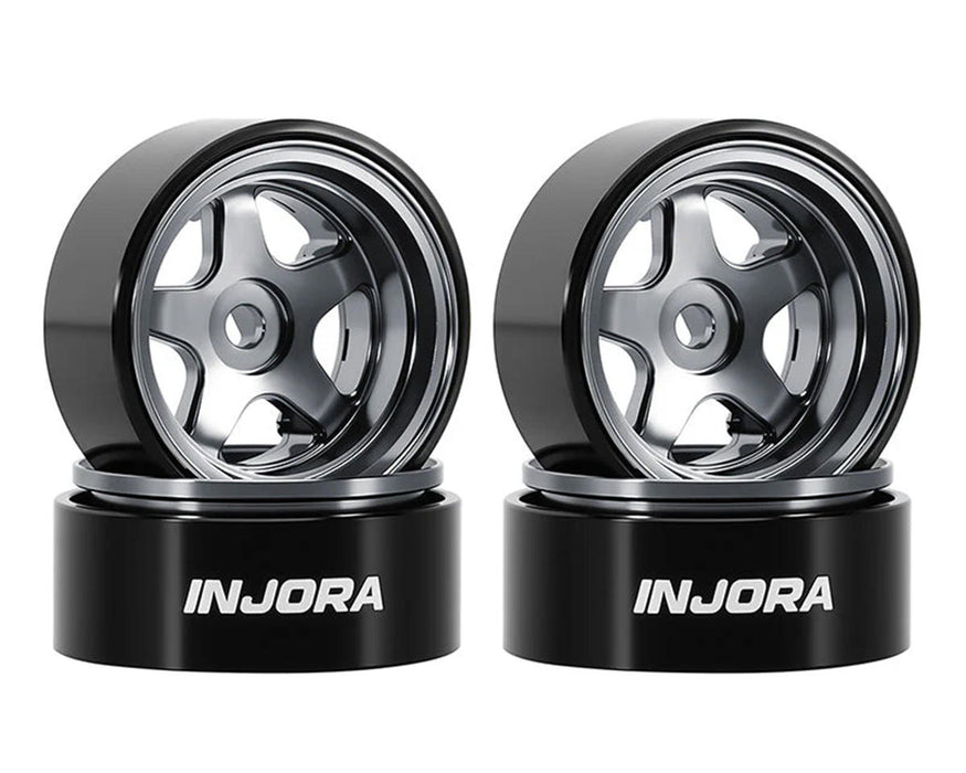 Injora Axial SCX30 0.7" 5-Spoke Aluminum Micro Rock Crawler Beadlock Wheels