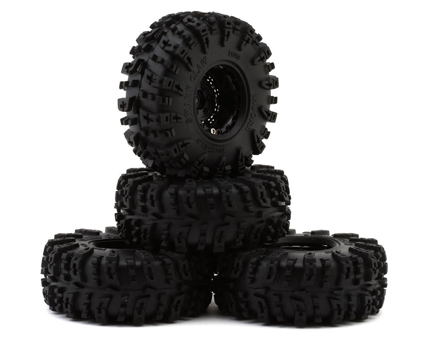 Injora 1.3" Deep Dish Aluminum Micro Crawler Beadlock Wheels w/Swamp Claw Tires