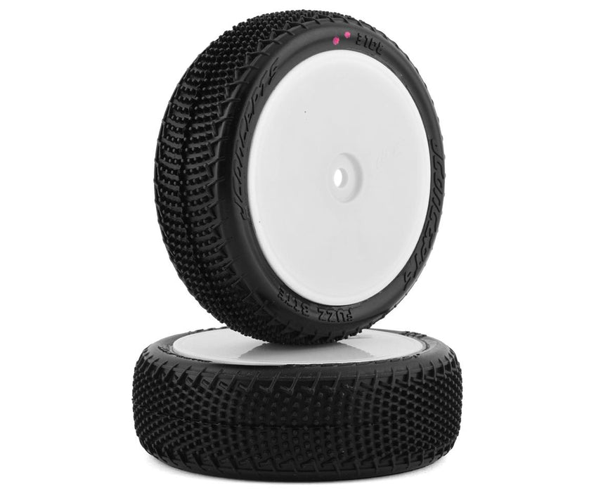 JConcepts Fuzz Bite LP 2.2" Pre-Mounted 4WD Front Buggy Carpet Tires (White)