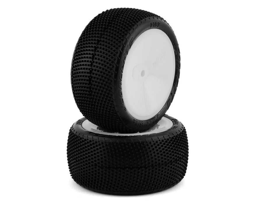 JConcepts Fuzz Bite LP 2.2" Pre-Mounted Rear Buggy Carpet Tires (White) (2)