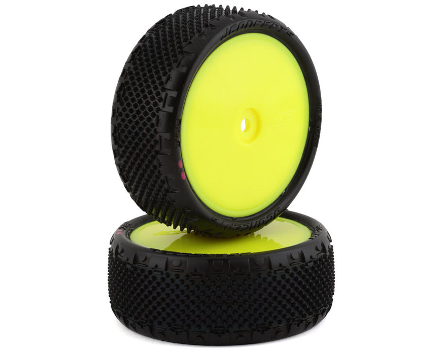 JConcepts Pin Swag 2.2" Pre-Mounted 4WD Front Buggy Carpet Tires (Yellow) (2)