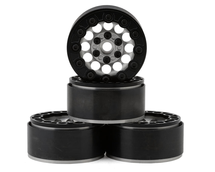 JConcepts Quick Draw 2.0" Bead-Loc Crawler Wheels (4) (Silver/Black)