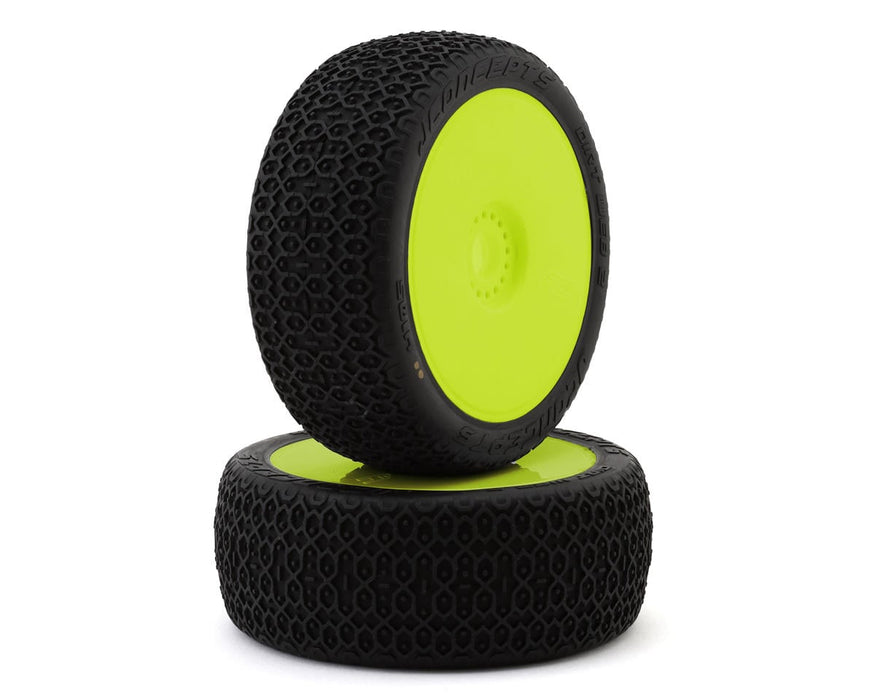 JConcepts Dirt Web 2 Pre-Mounted 1/8 Buggy Tires (2) (Yellow) (G2 - Medium)