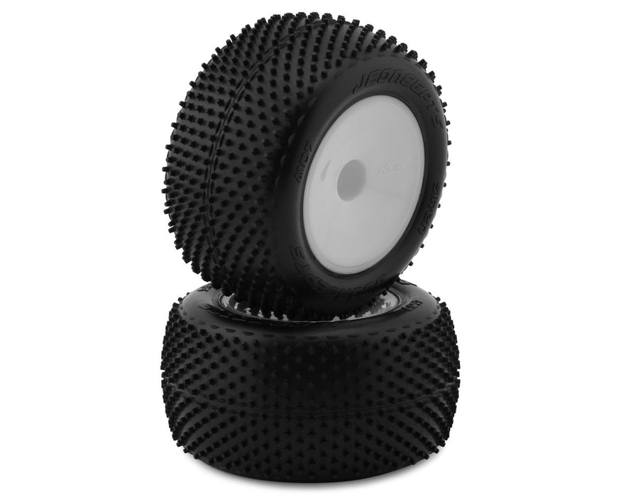 JConcepts 2.2" Siren Pre-Mounted 1/10 Stadium Truck Carpet Tires (White) (2)