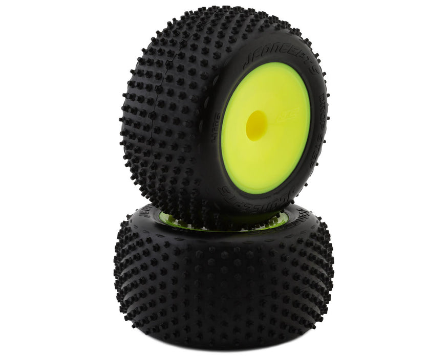 JConcepts 2.2" Drop Step Pre-Mounted 1/10 Stadium Truck Tires (Yellow) (2)
