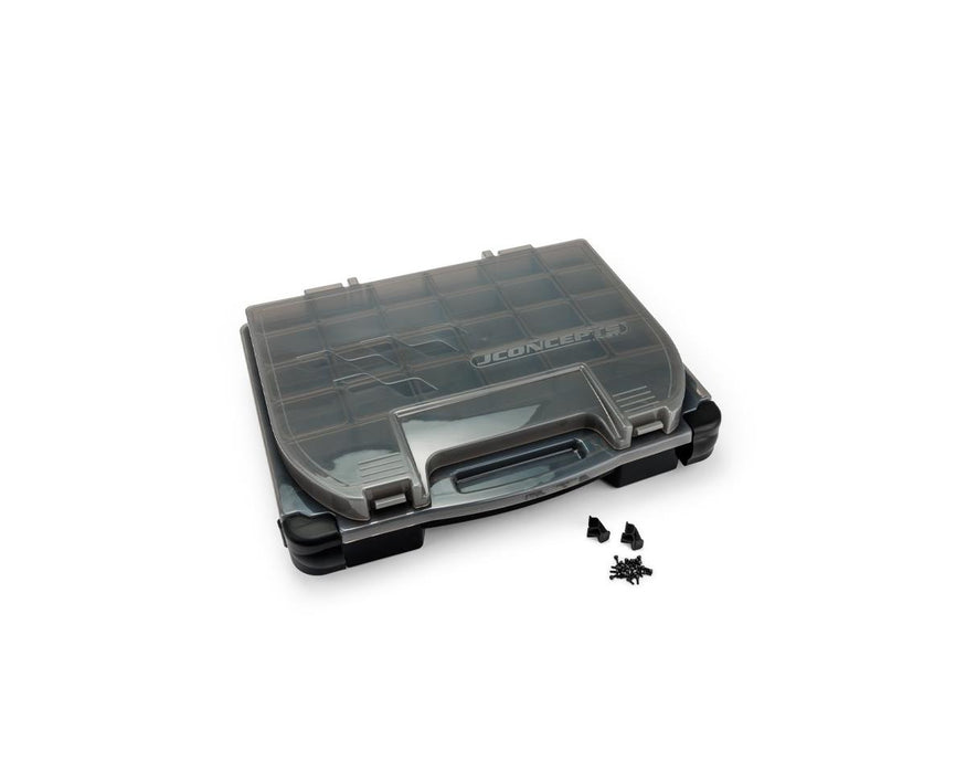 JConcepts Tool Box w/Upper Storage (Black/Smoke Grey) (14.5"x11"x2.375")