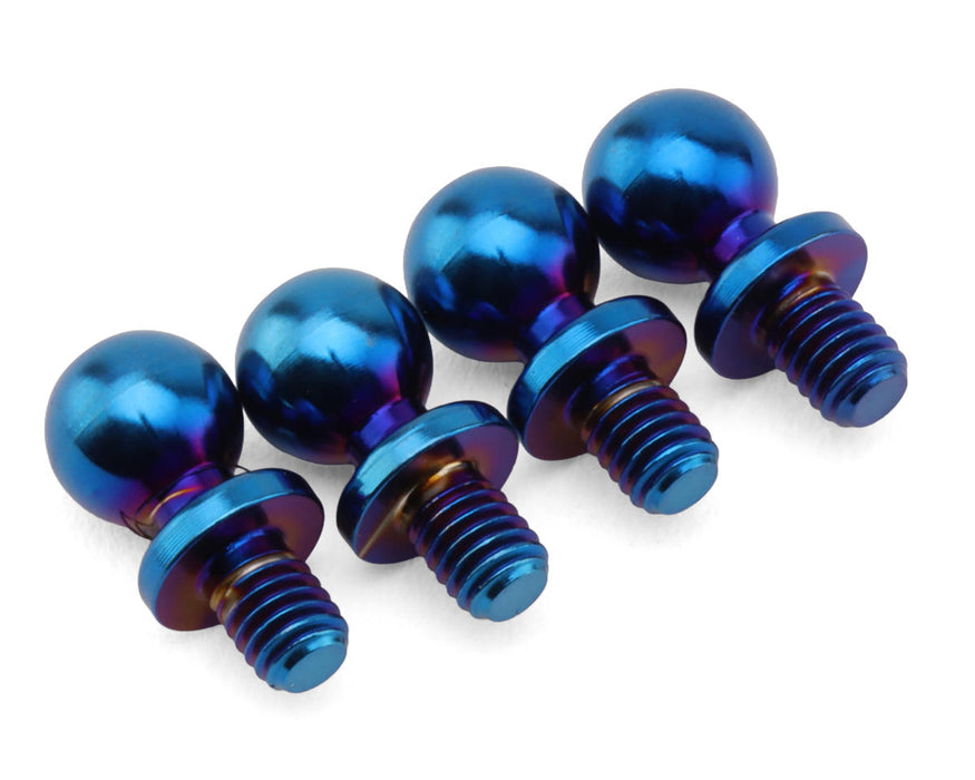 JConcepts 5.5mm Revolved Titanium Ball Studs (Blue) (4) (4mm)