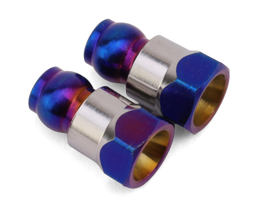JConcepts RC10B7/B7D 10mm Fin Titanium Rear Stand-Off (Blue) (2)