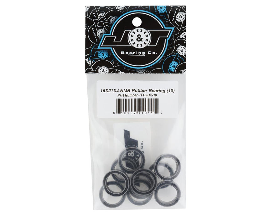 J&T Bearing Co. 15x21x4mm NMB Rubber Sealed Bearing (10)