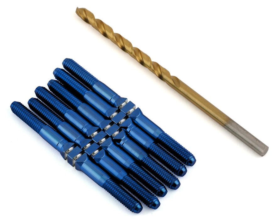J&T Bearing Co. Associated B6.4/B7 Titanium "Milled" XD Turnbuckle Kit (Blue)