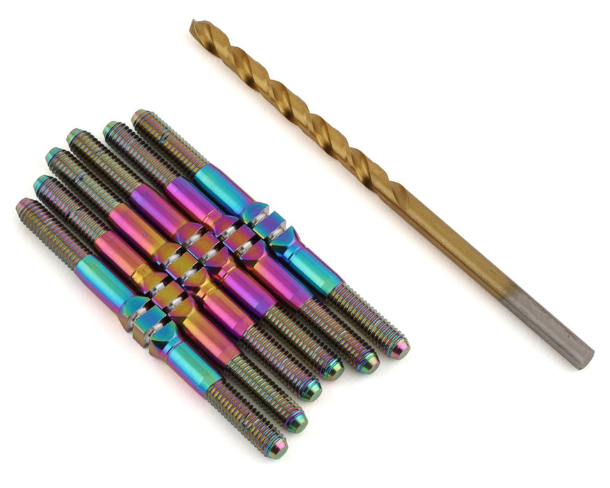 J&T Bearing Co. Associated B6.4/B7 Titanium "Milled" XD Turnbuckle K (Oil Slick)