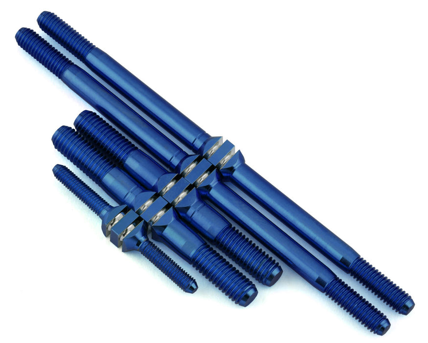 J&T Bearing Co. Mugen MBX8T/MBX8TR Titanium "Milled" Turnbuckle Kit (Blue)