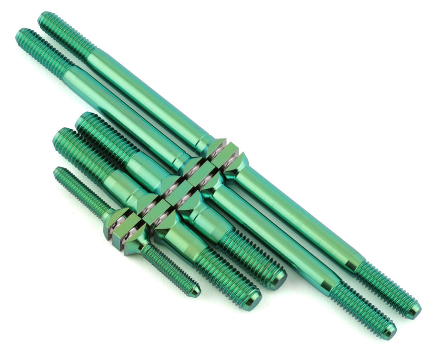 J&T Bearing Co. Mugen MBX8T/MBX8TR Titanium "Milled" Turnbuckle Kit (Green)