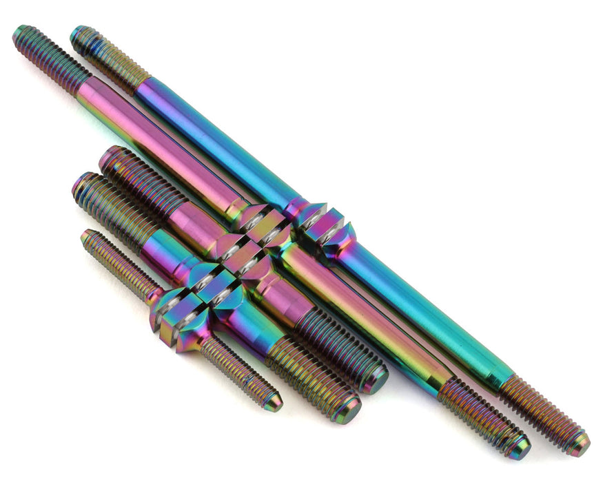 J&T Bearing Co. Mugen MBX8T/MBX8TR Titanium "Milled" Turnbuckle Kit (Oil Slick)