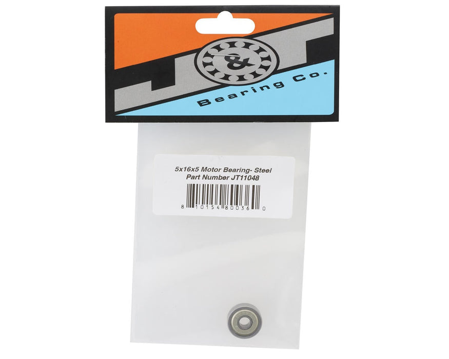 J&T Bearing Co. 5x16x5mm Metal Shielded Motor Ball Bearing (Steel)