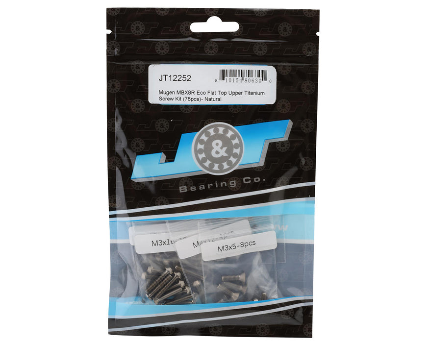 J&T Bearing Co. Mugen MBX8R Eco Flat Top Upper Titanium Screw Kit