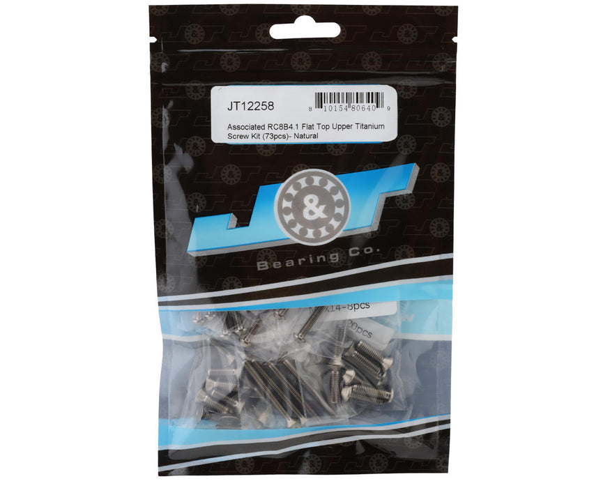 J&T Bearing Co. Team Associated RC8B4.1 Flat Top Upper Titanium Screw Kit