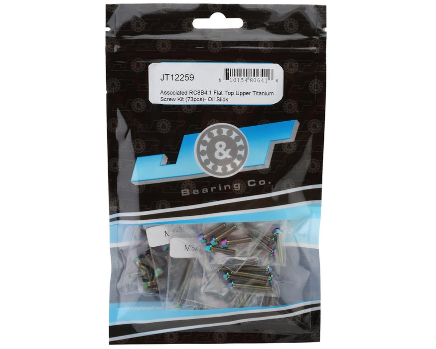 J&T Bearing Co. Team Associated RC8B4.1 Flat Top Upper Titanium Screw Kit