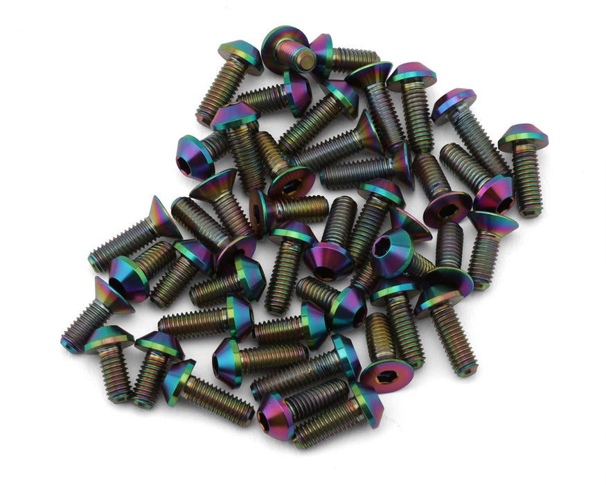 J&T Bearing Co. Custom Works Outlaw 5 Flat Top Titanium Screw Kit (Oil Slick)