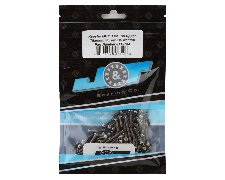 J&T Bearing Co. Kyosho MP11 Flat Top Upper Titanium Screw Kit (Natural)