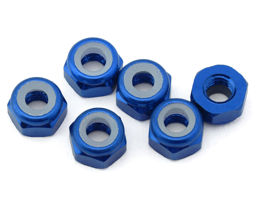 J&T Bearing Co. 3mm 7075 Aluminum Lock Nuts (Blue) (6)