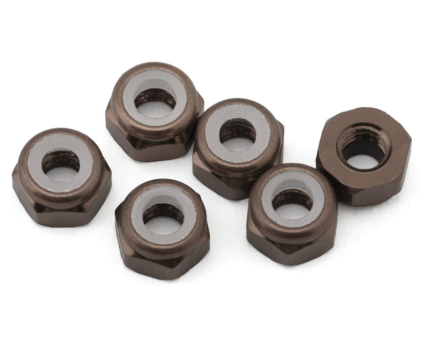J&T Bearing Co. 3mm 7075 Aluminum Lock Nuts (Grey) (6)