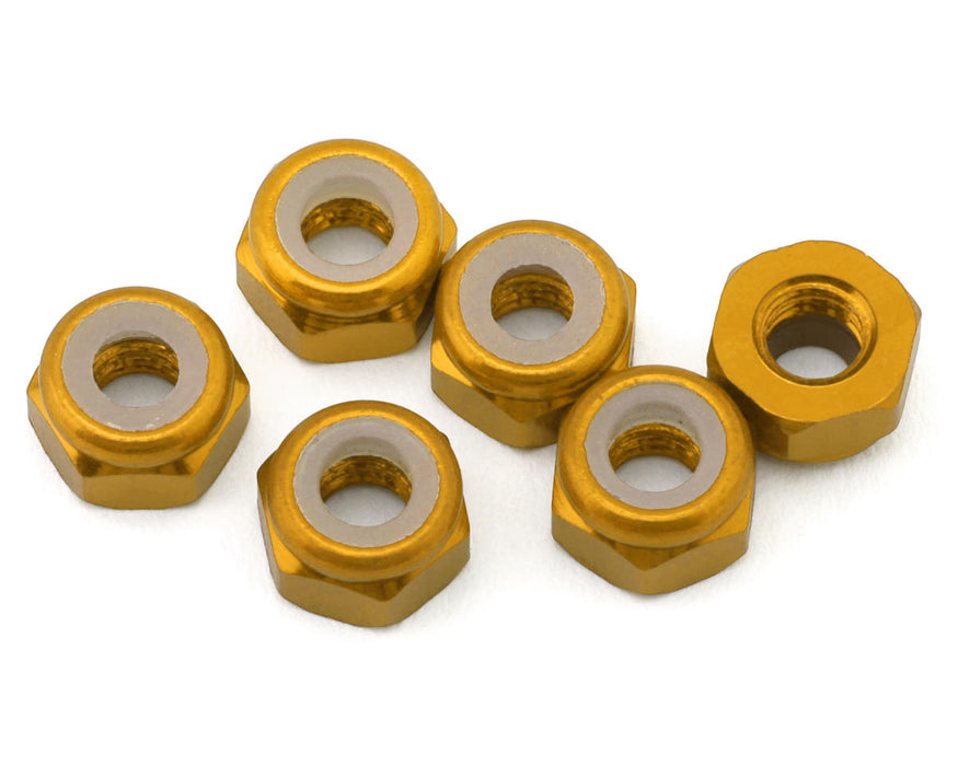 J&T Bearing Co. 3mm 7075 Aluminum Lock Nuts (Gold) (6)