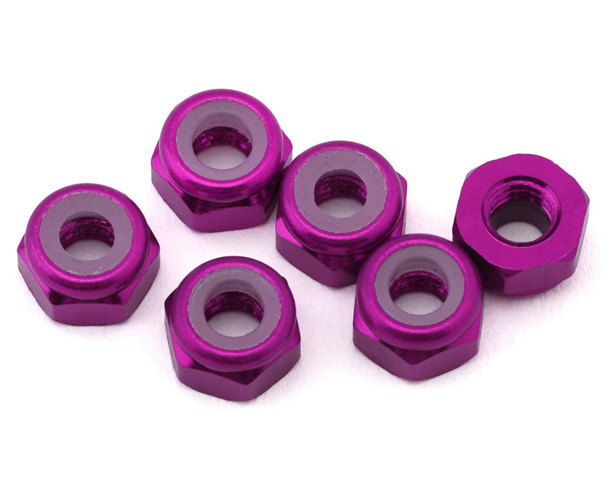 J&T Bearing Co. 3mm 7075 Aluminum Lock Nuts (Purple) (6)