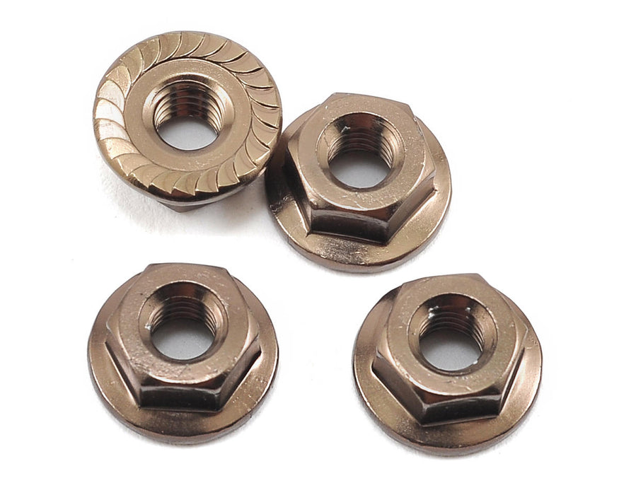 Kyosho 4x4.5mm Aluminum Flanged Locknut (Gun Metal) (4)