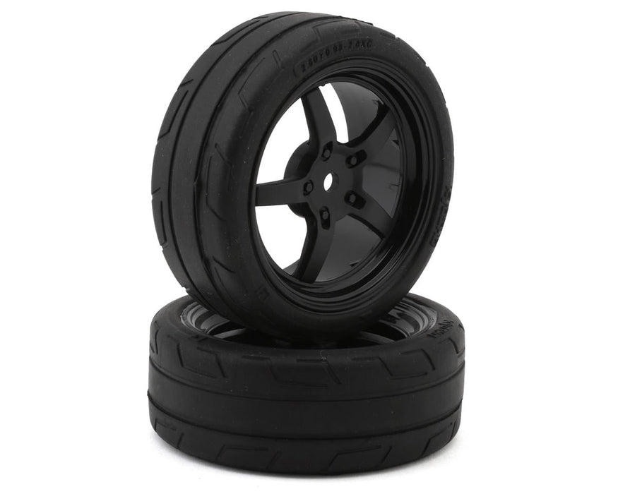 Kyosho Fazer Pre-Mounted TC Tires w/5-Spoke Racing Wheels (Black) (2)