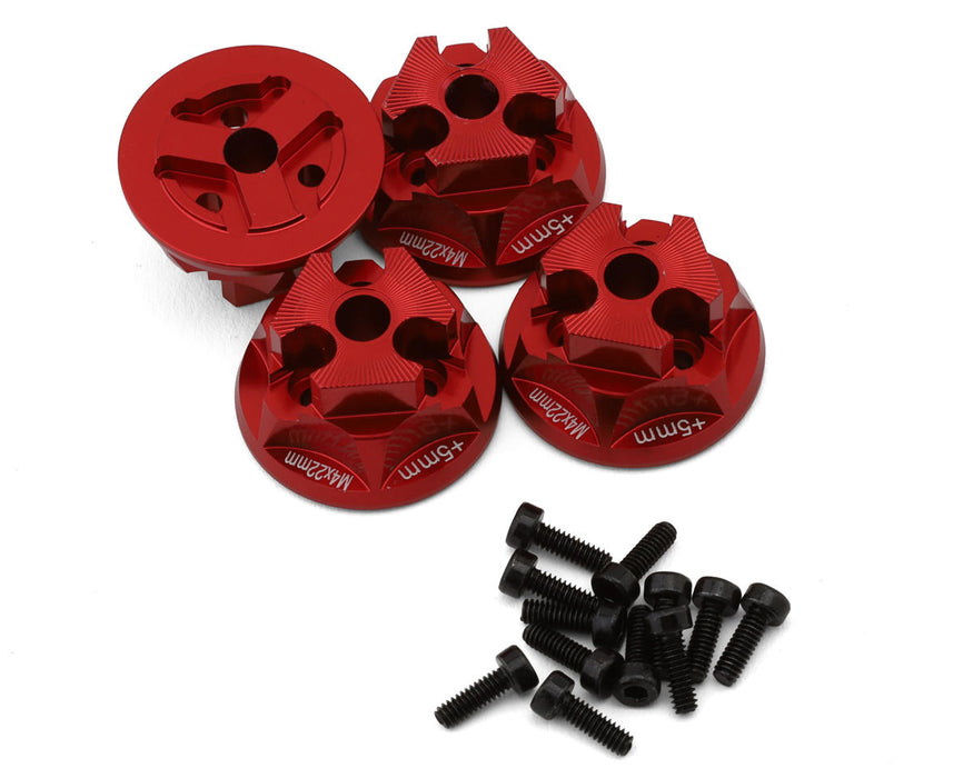 Kyosho FZ02-R Aluminum HD Wheel Hex Hub Adapters (Red) (4) (+5mm)
