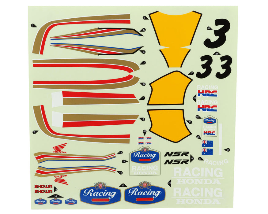 Kyosho Hang On Racer Decals Sheet (1991 Honda NSR500)