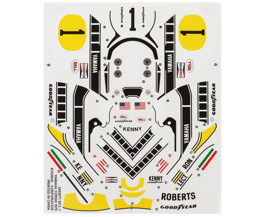 Kyosho Hang On Racer Yamaha YZR500 Decals Sheet