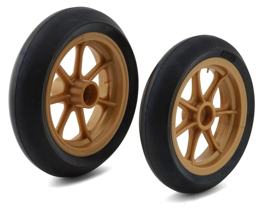 Kyosho Hang On Racer Front & Rear Pre-Mounted Tires Set (Gold) (YZR500)