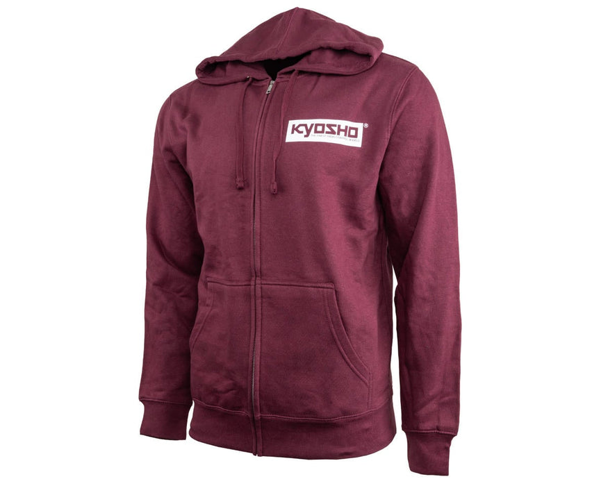 Kyosho Box Logo Full Zip Hoodie (Burgundy) (2XL)