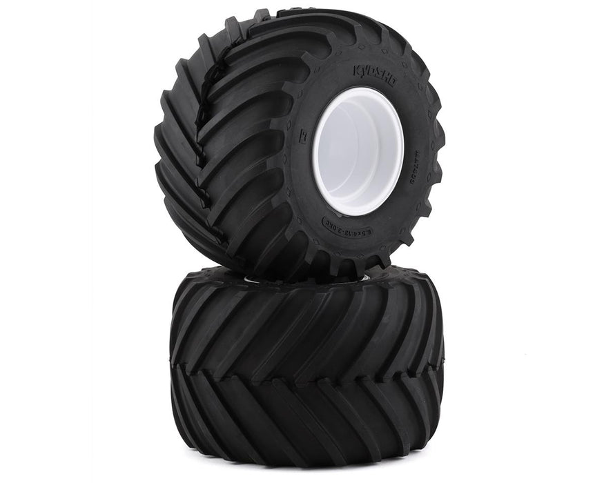 Kyosho USA-1 Pre-Mounted Monster Truck Tire & Wheel (White) (2)