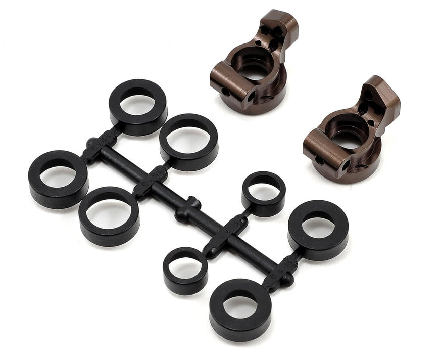 Kyosho V2 0° Aluminum Rear Hub Carrier Set (Gunmetal)