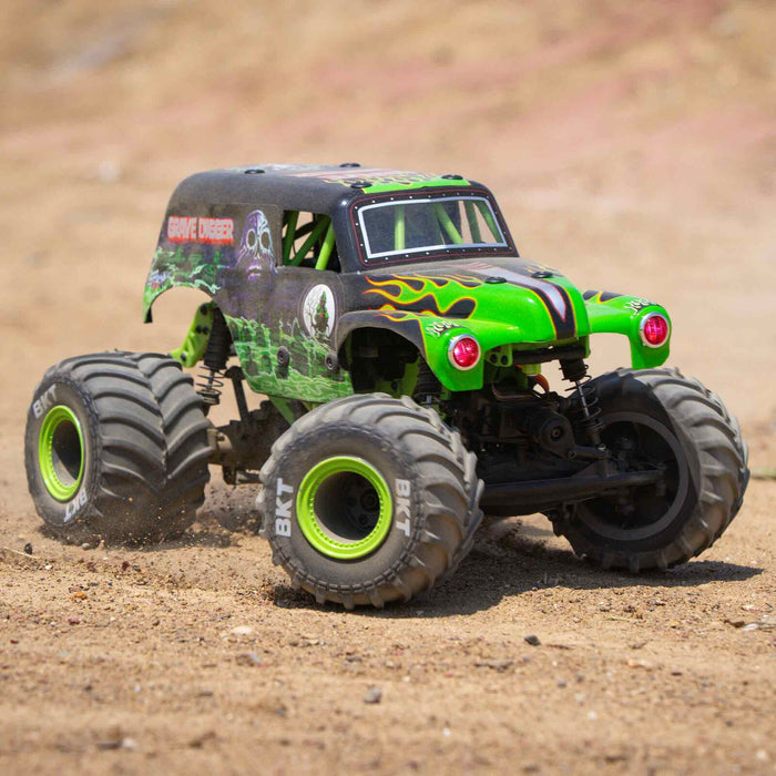 1/18 Mini LMT 4WD Grave Digger Monster Truck Brossé RTR