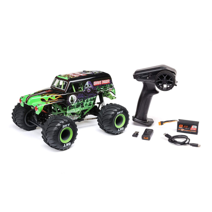 1/18 Mini LMT 4WD Grave Digger Monster Truck Brossé RTR