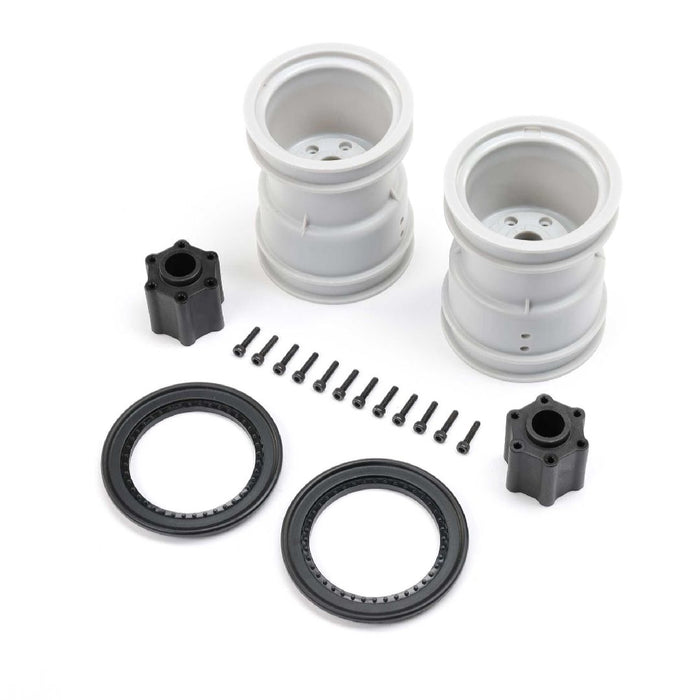 Losi 2.6" Wheel w'Beadlock Ring, Black (2): LMT 2.0