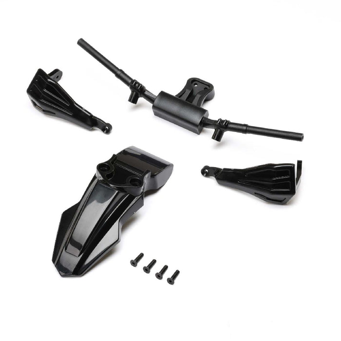 Losi Fender, Handguards & Handle Bars, Black: PM-SM