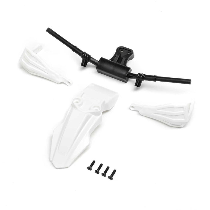 Losi Fender, Handguards & Handle Bars, White: PM-SM