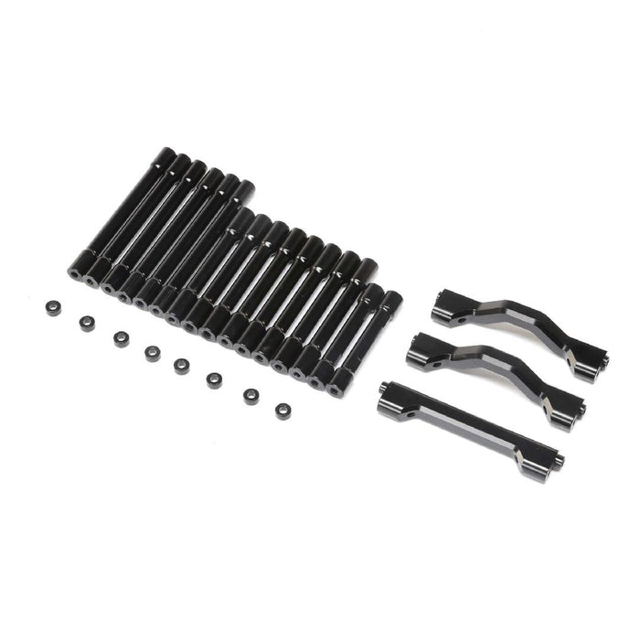 Losi Crossbar Brace & Spacer Set, TT, AL,BLK:LMT, TTLMT