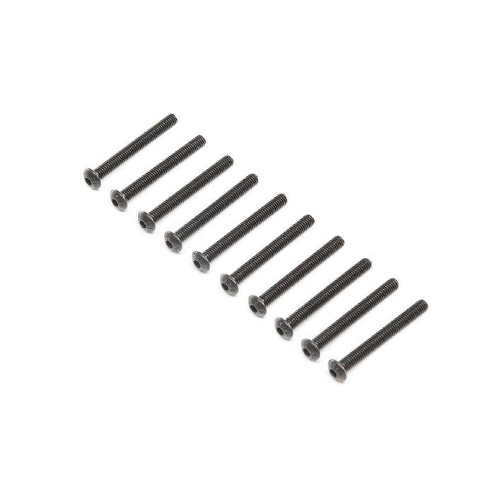 Losi Button Head Screws, Steel, Black Oxide, M4 x 35mm (10)