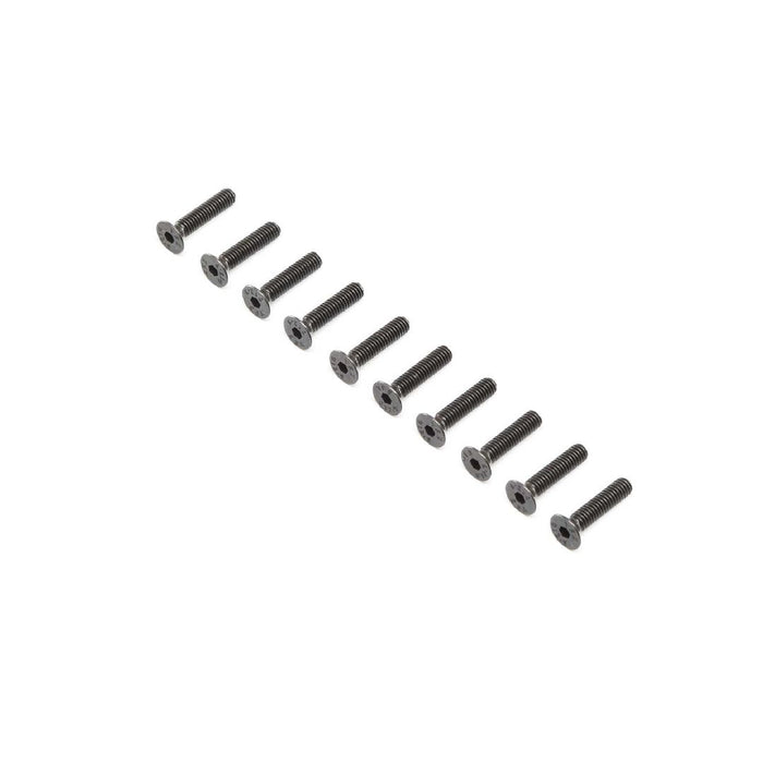 Losi Flat Head Screws, Steel, Black Oxide, M4 x 18mm (10)